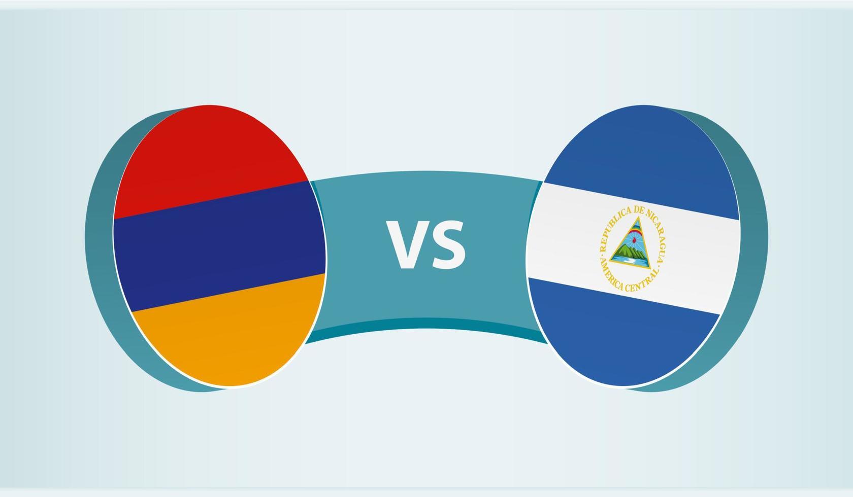 Armenia versus Nicaragua, team sports competition concept. vector