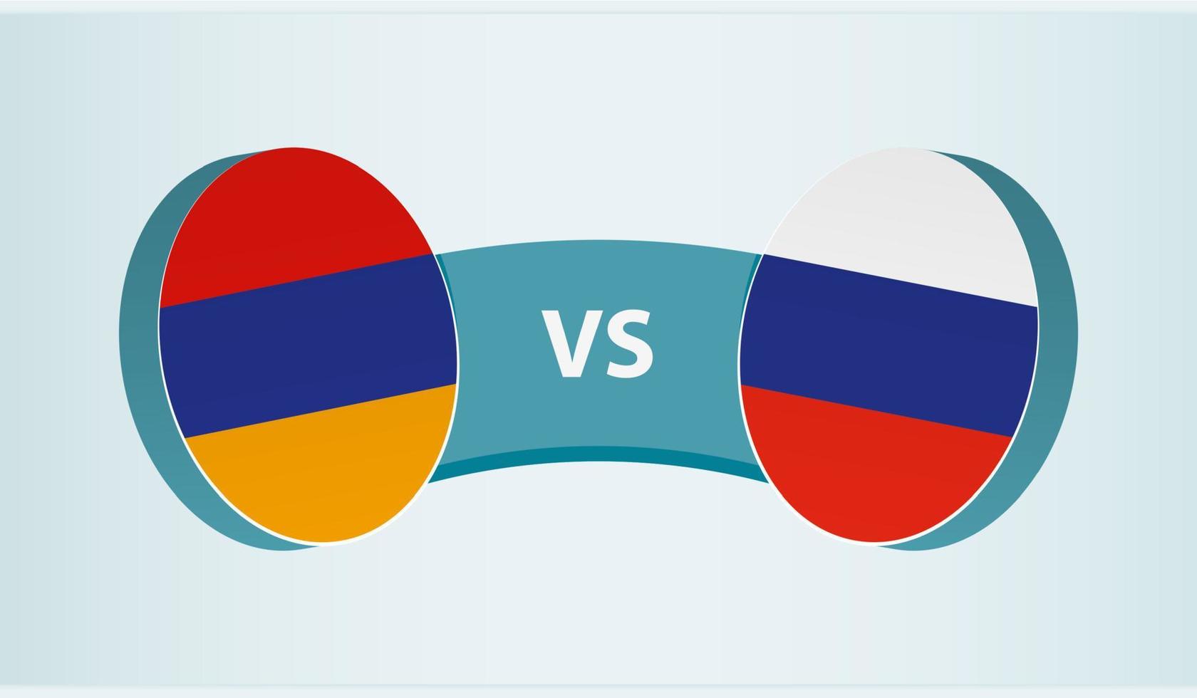 Armenia versus Russia, team sports competition concept. vector