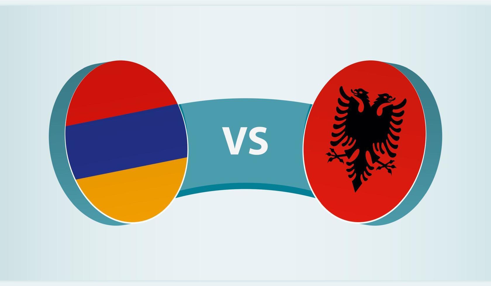 Armenia versus Albania, team sports competition concept. vector