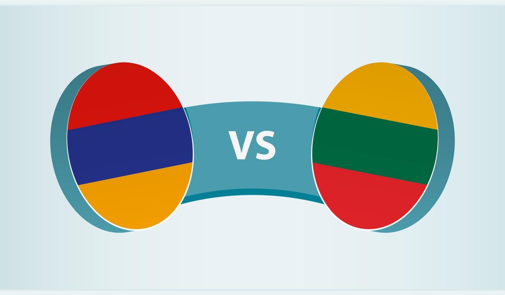 Armenia versus Lithuania, team sports competition concept. vector