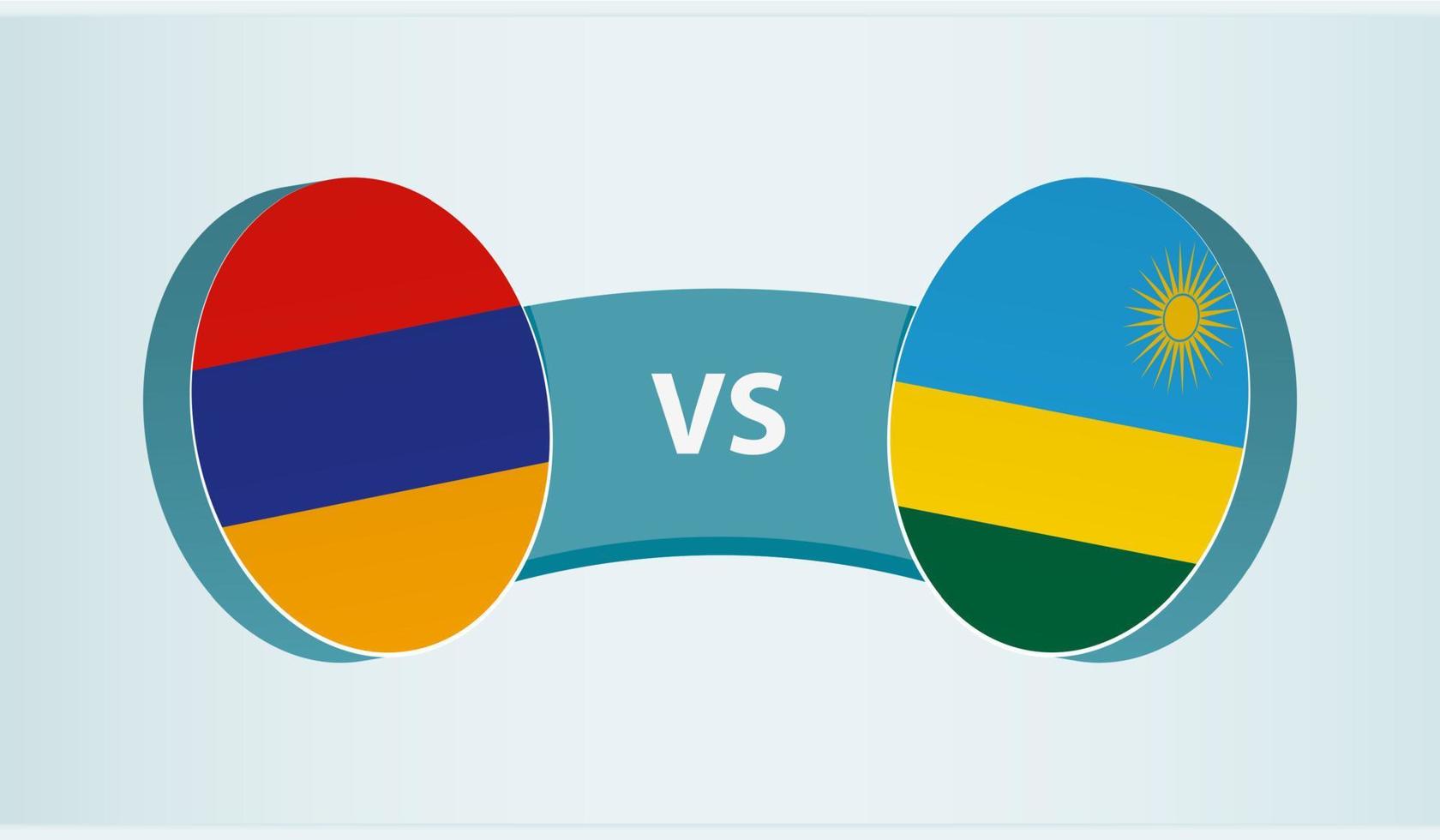 Armenia versus Rwanda, team sports competition concept. vector