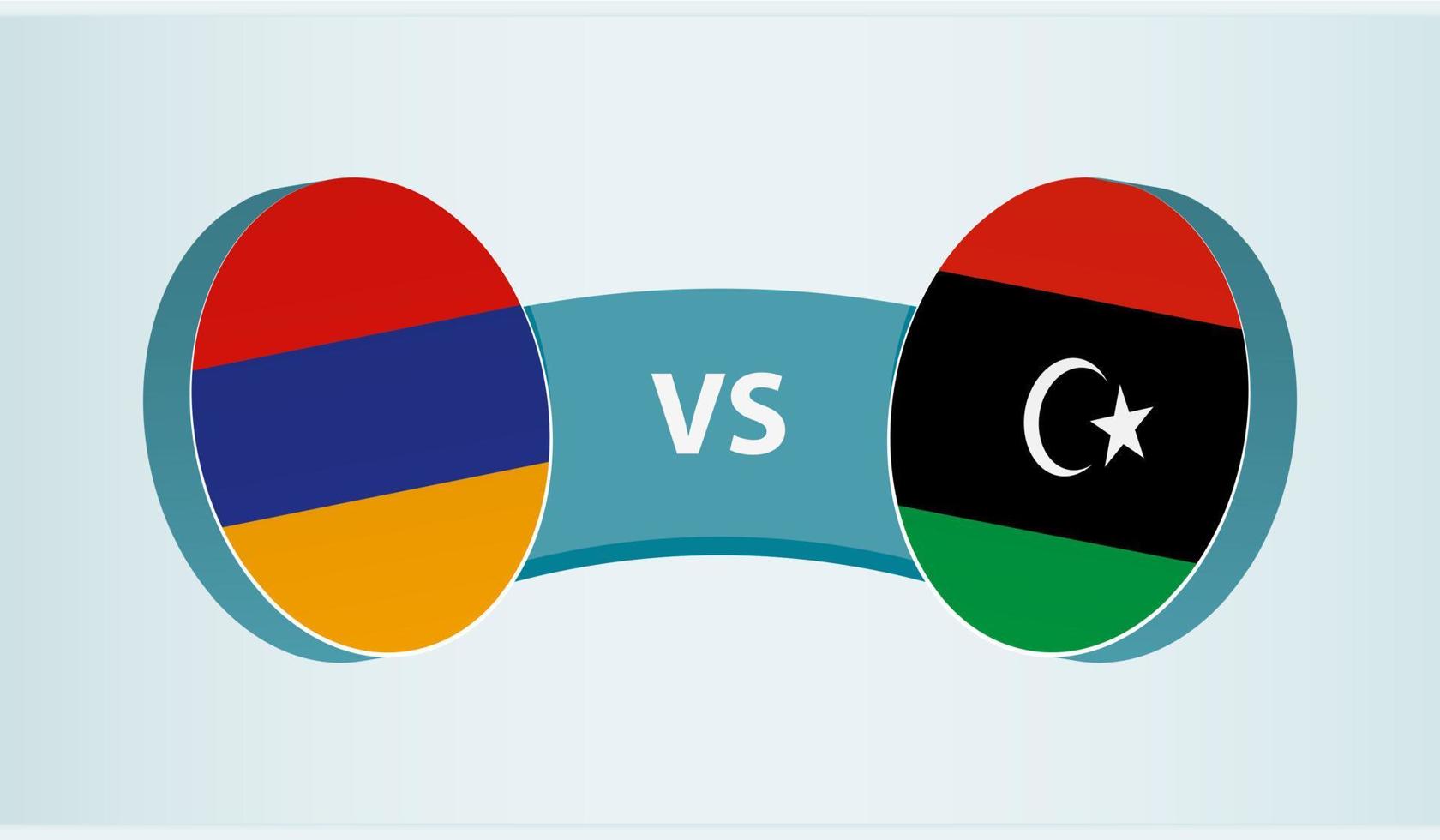 Armenia versus Libya, team sports competition concept. vector