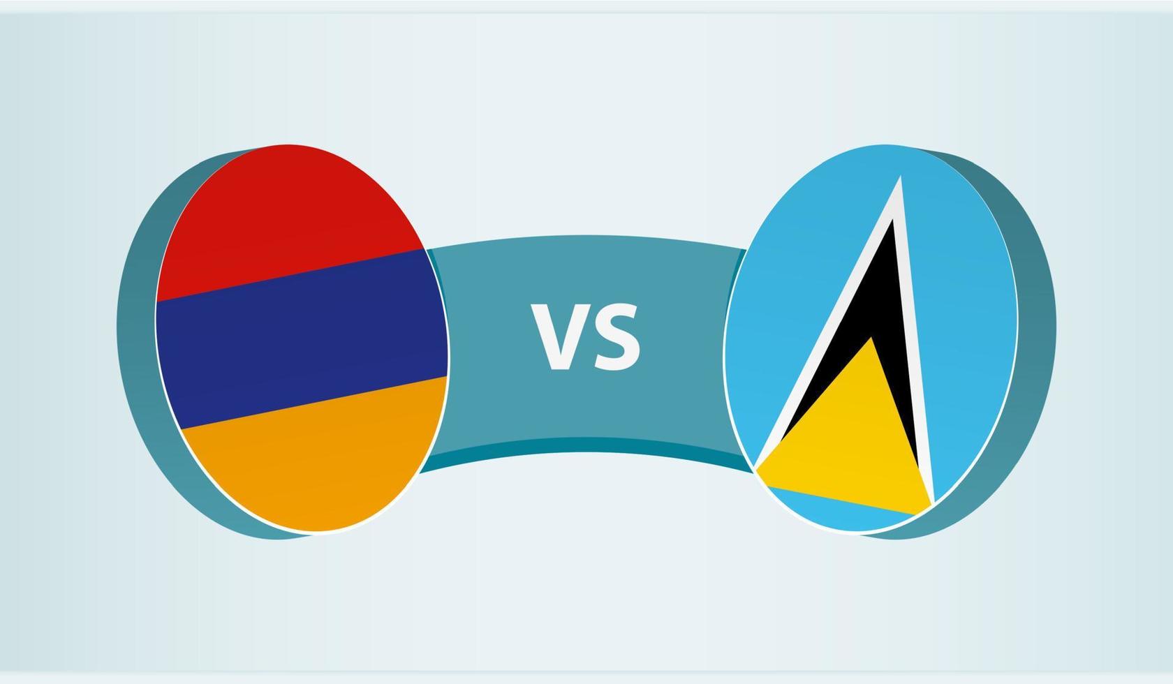 Armenia versus Saint Lucia, team sports competition concept. vector