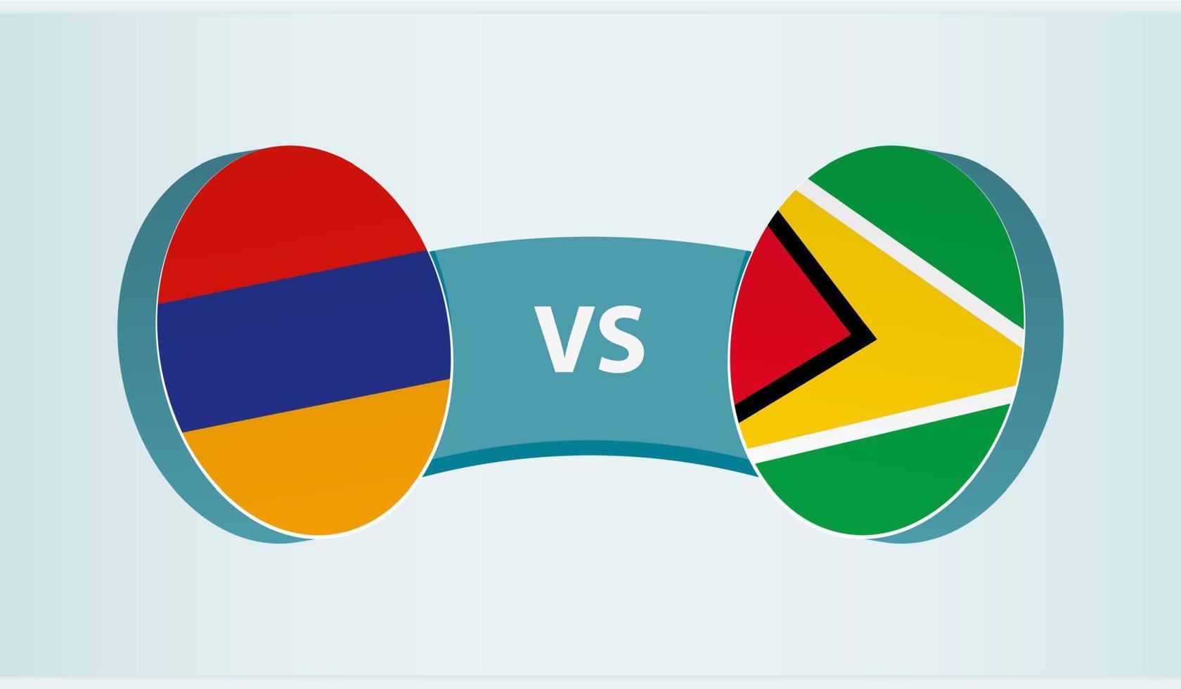 Armenia versus Guyana, team sports competition concept. vector