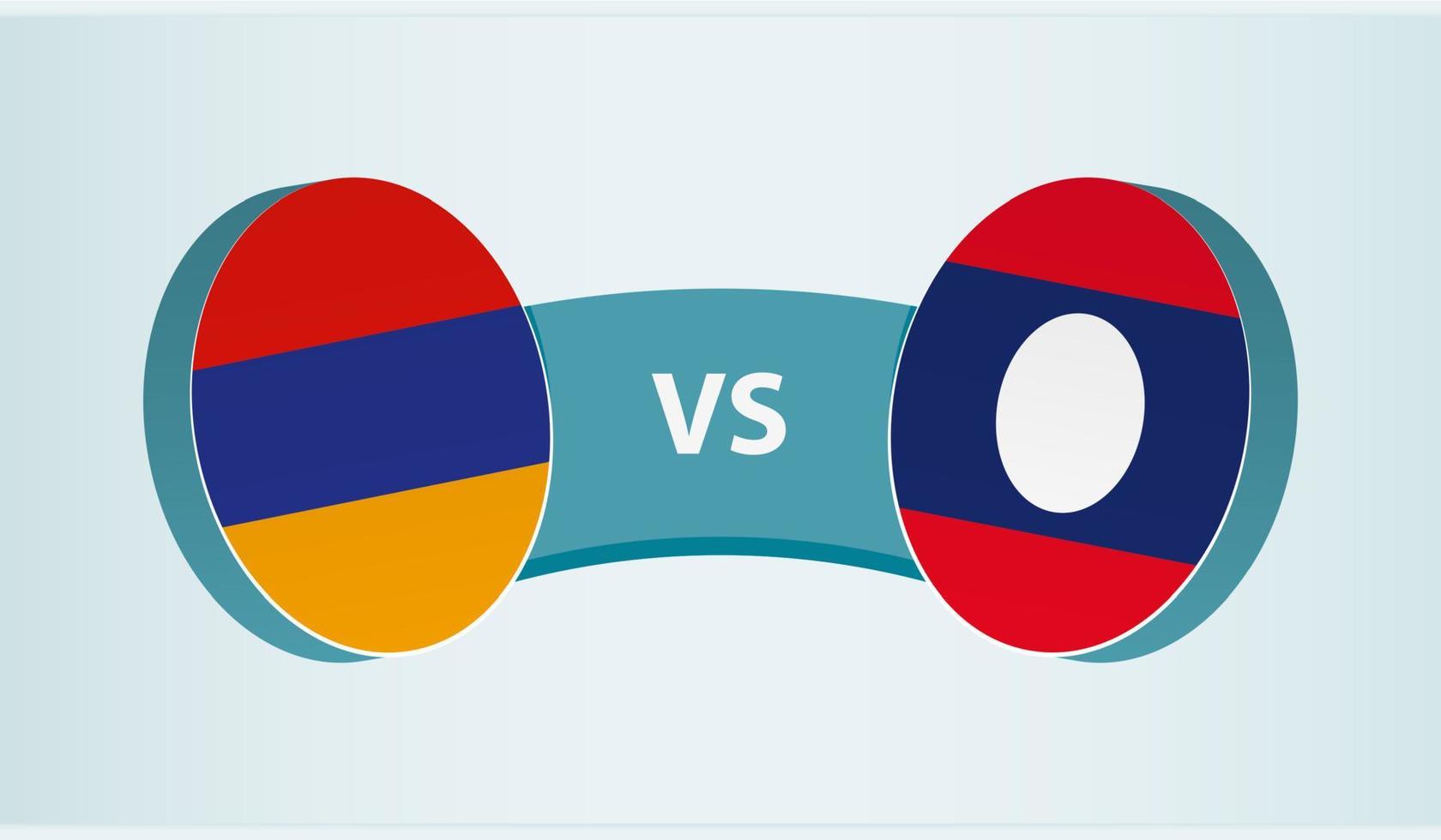 Armenia versus Laos, team sports competition concept. vector