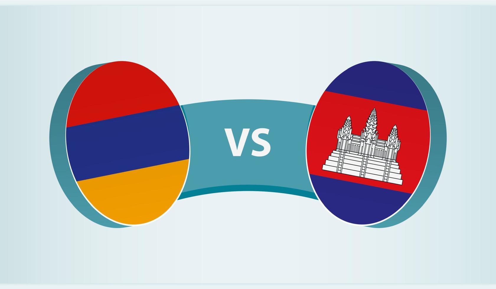 Armenia versus Cambodia, team sports competition concept. vector