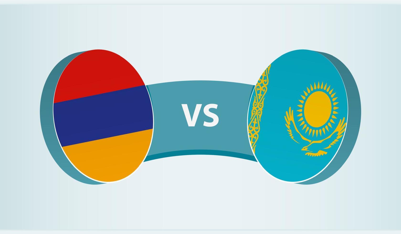 Armenia versus kazajstán, equipo Deportes competencia concepto. vector