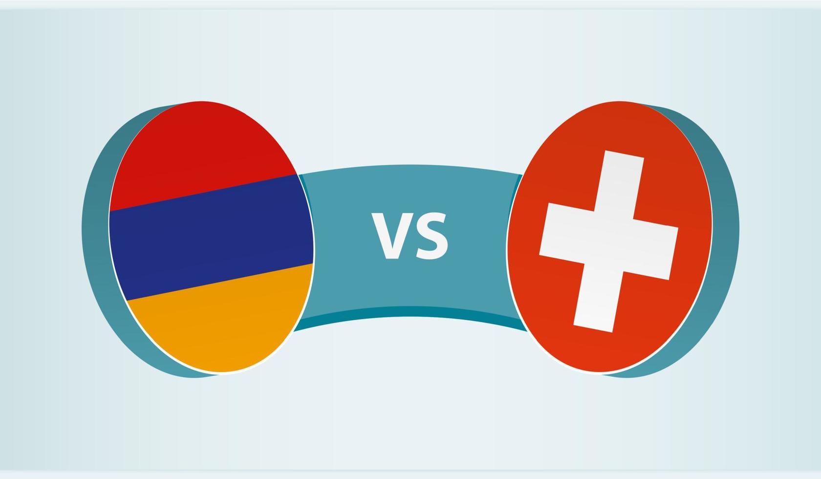 Armenia versus Switzerland, team sports competition concept. vector