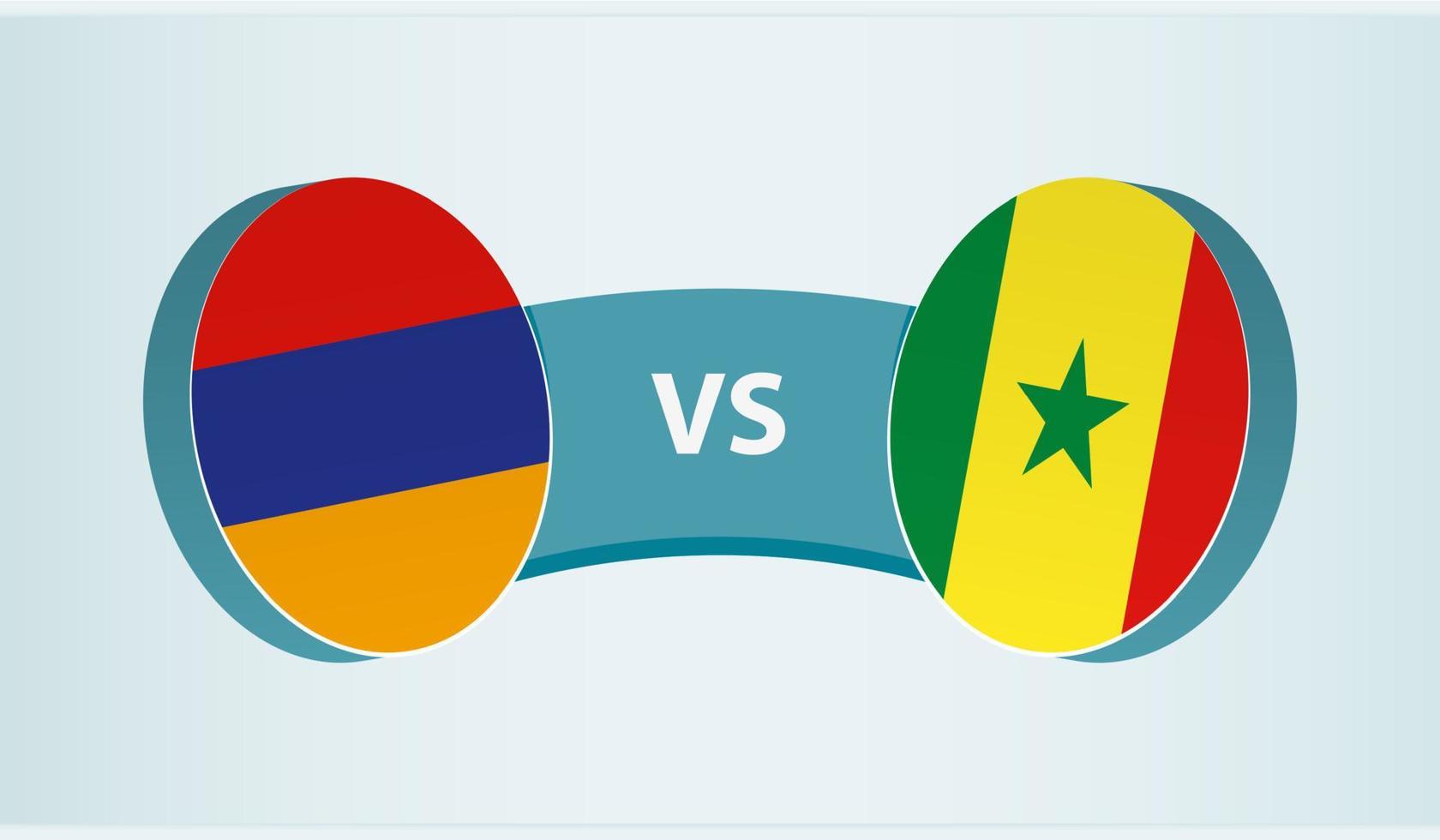 Armenia versus Senegal, equipo Deportes competencia concepto. vector