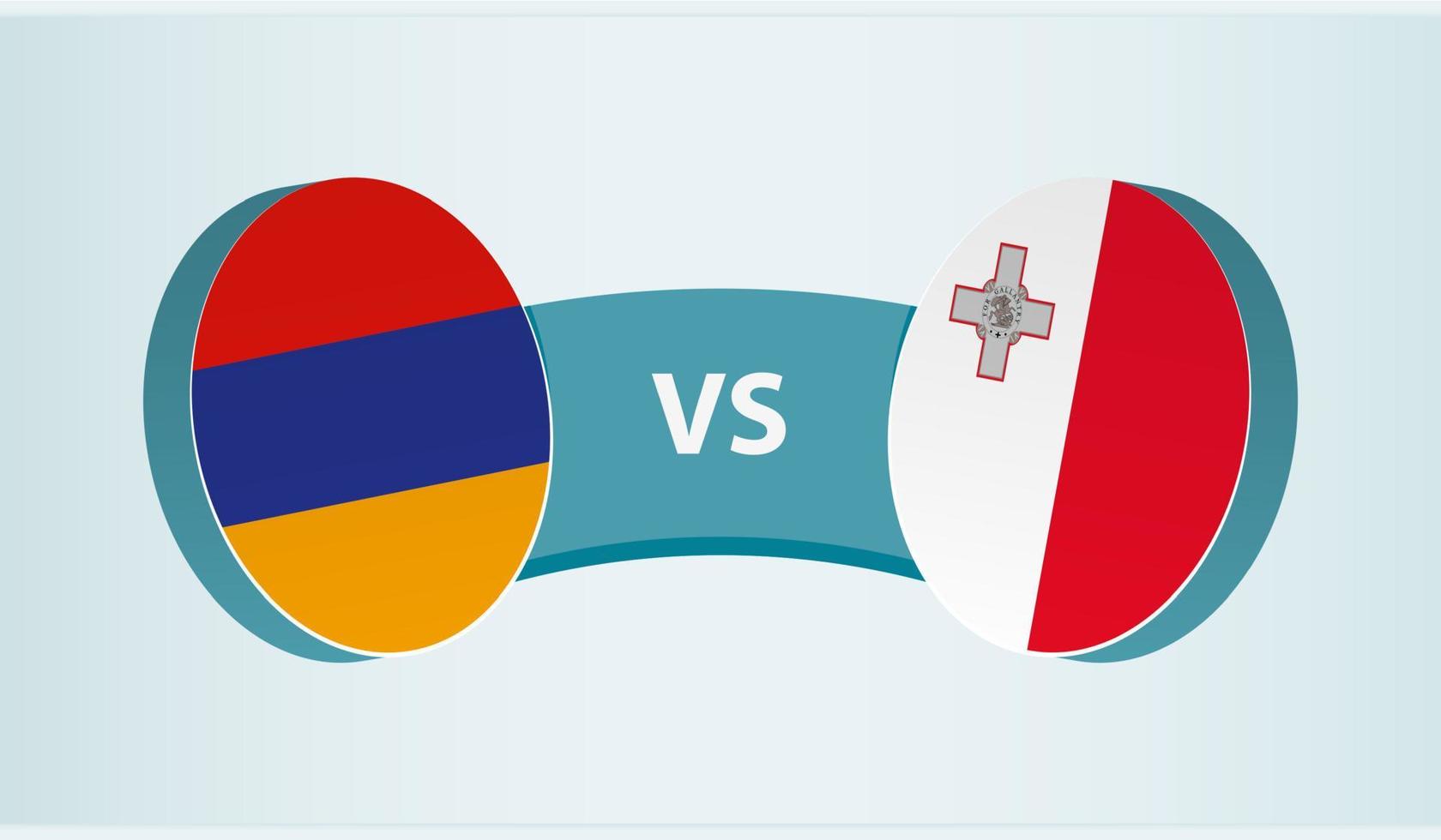 Armenia versus Malta, team sports competition concept. vector