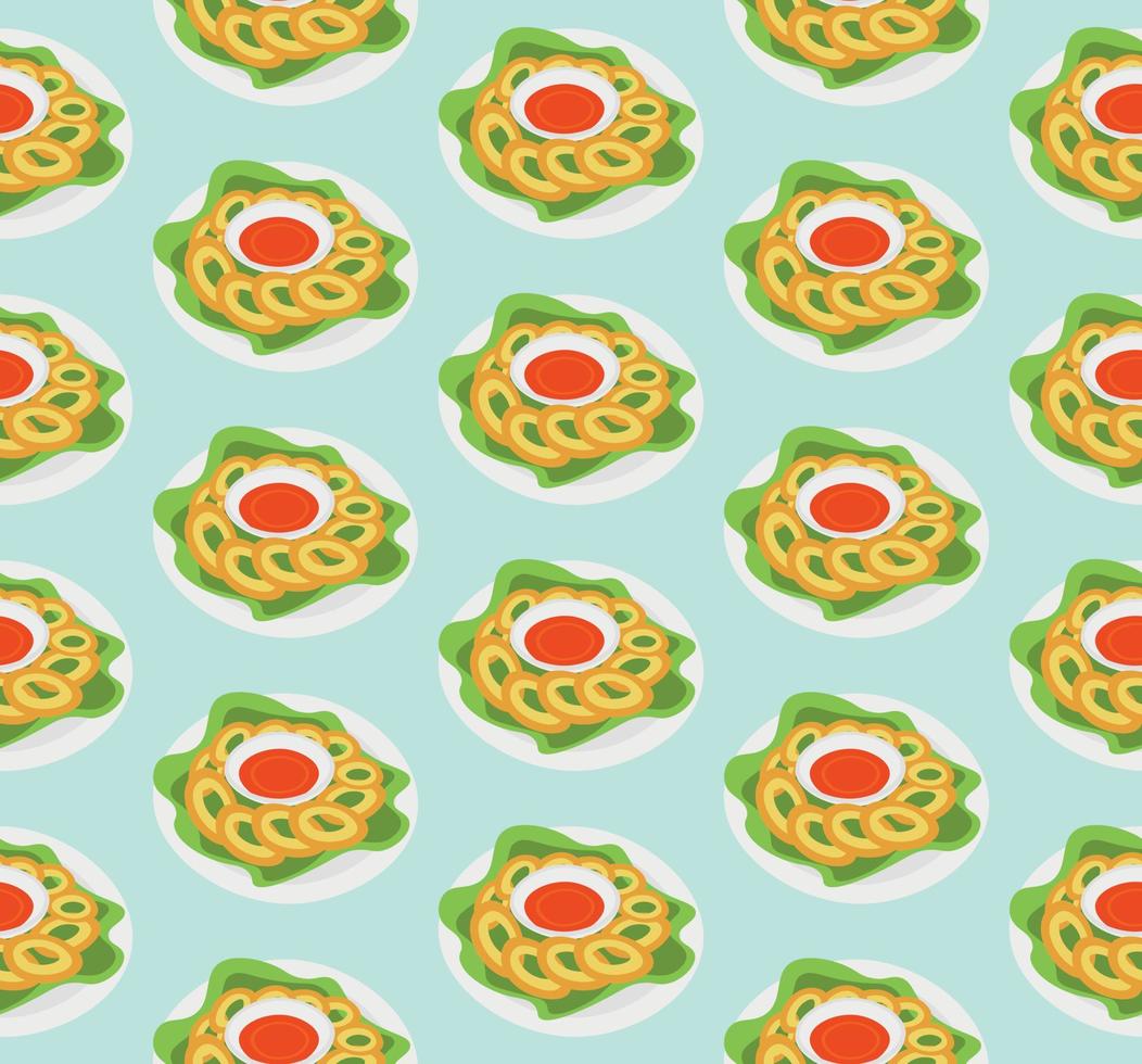 Pattern from a dish of squid rings vector