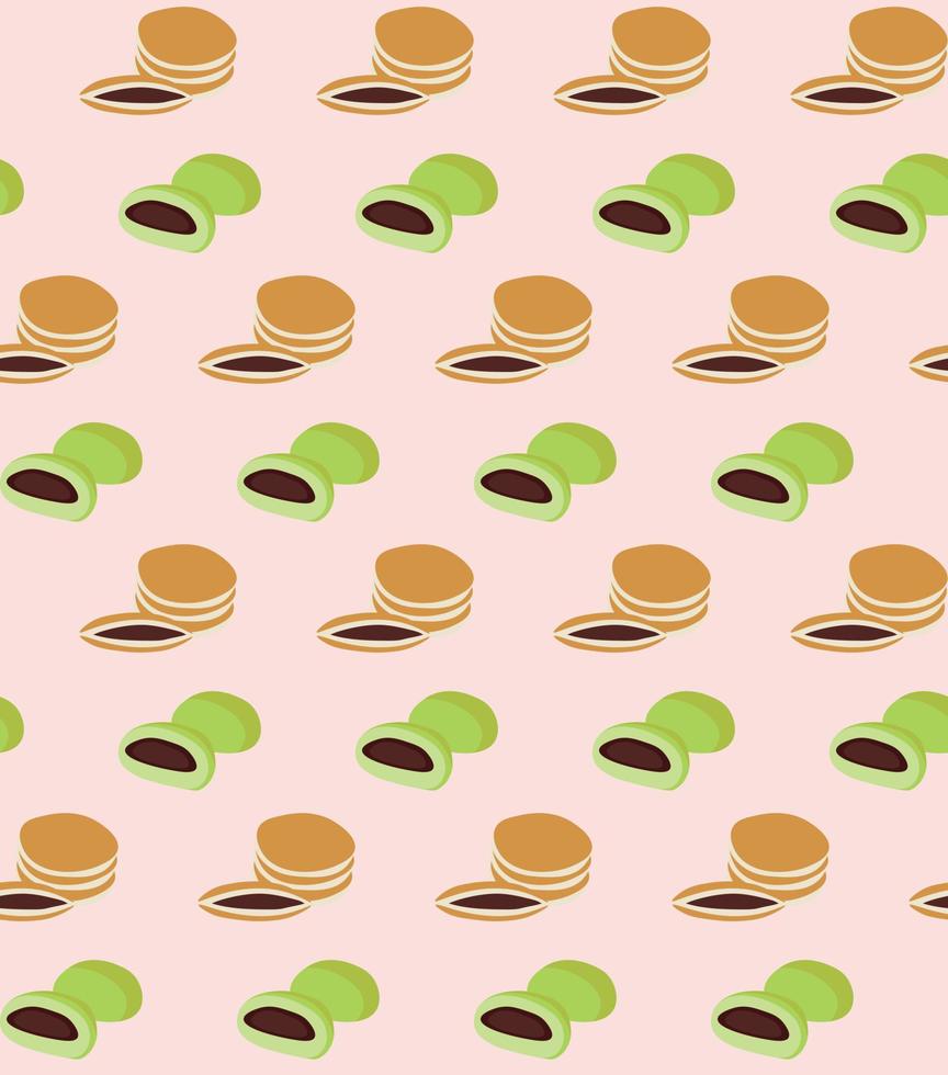 Pattern from dorayaki and manju vector