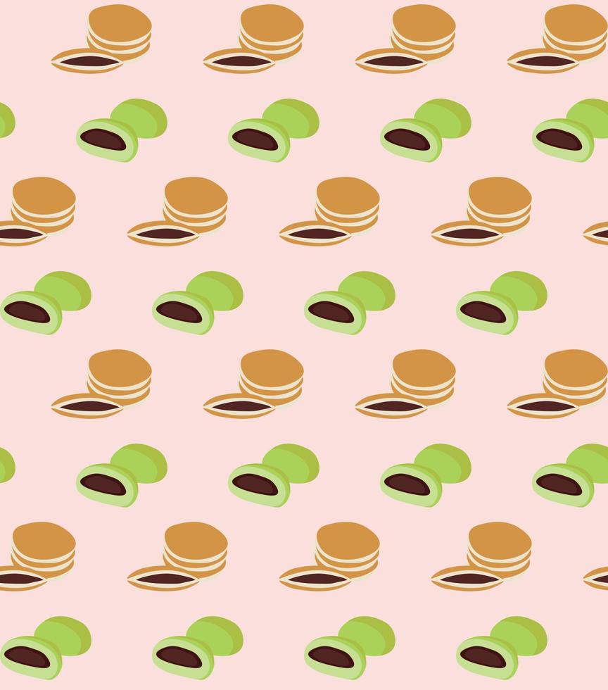 Pattern from dorayaki and manju vector