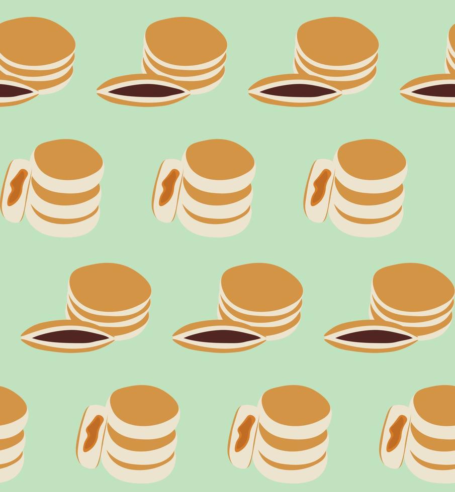 Pattern of hotteok and dorayaki vector