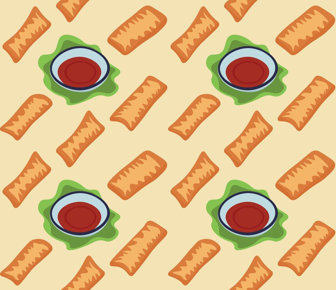 Pattern from spring rolls vector