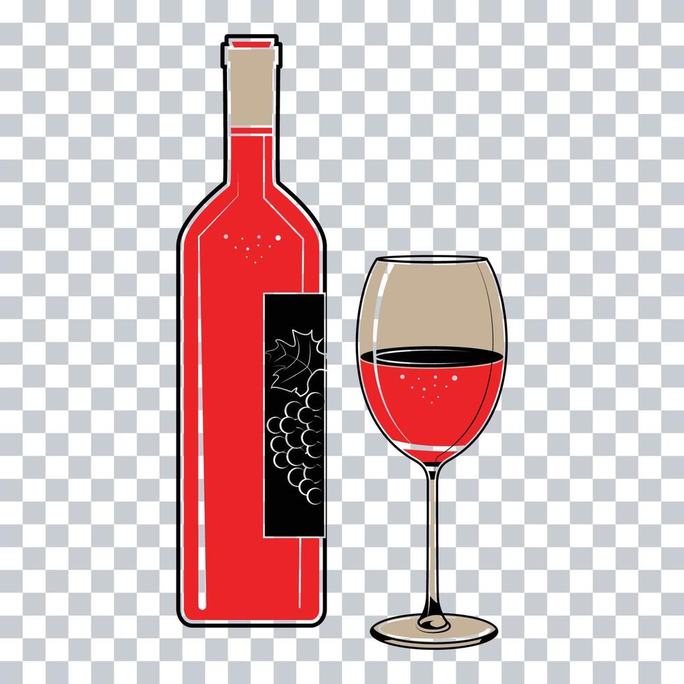 Wine glass and bottle 23051196 Vector Art at Vecteezy