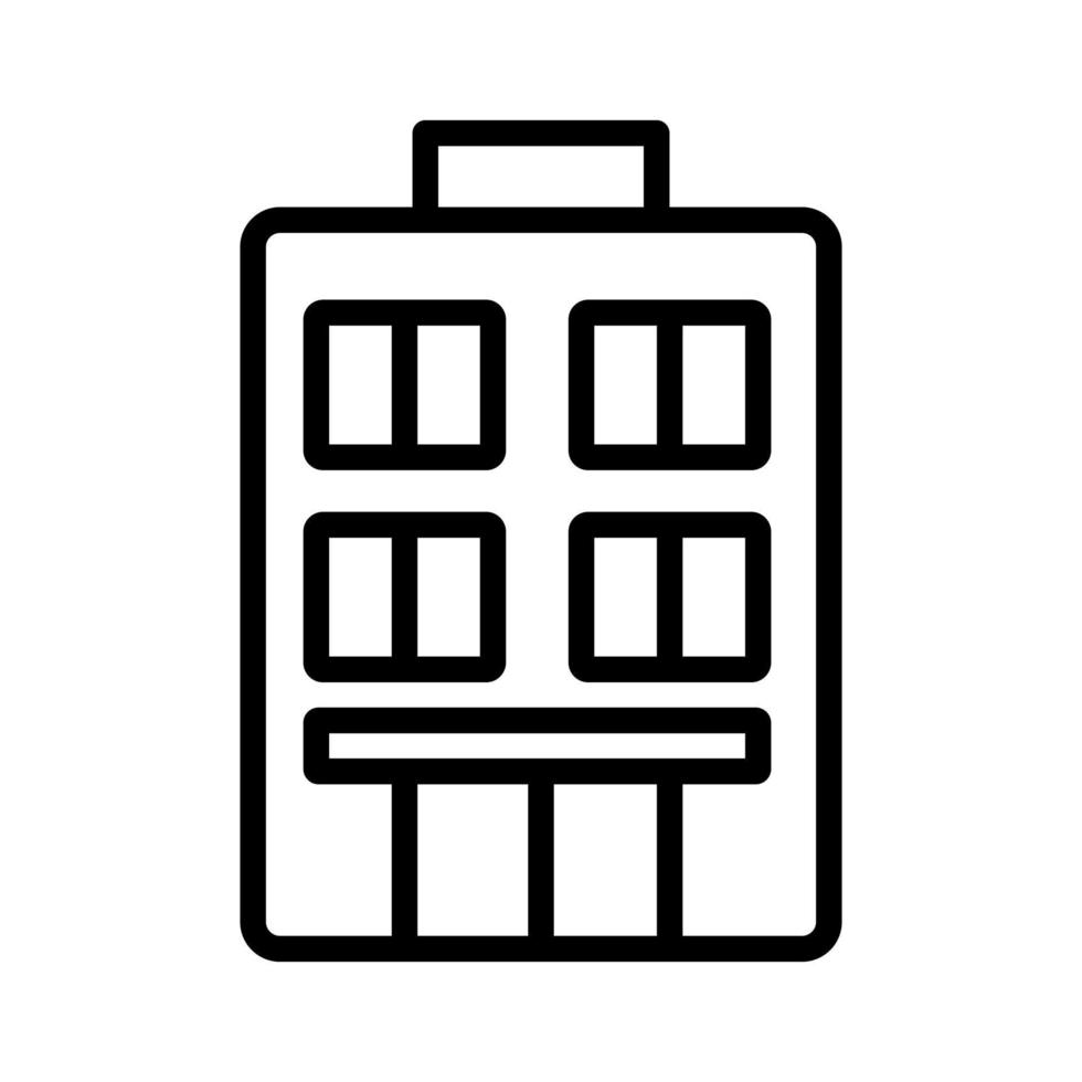 apartment hotel building outline icon vector illustration