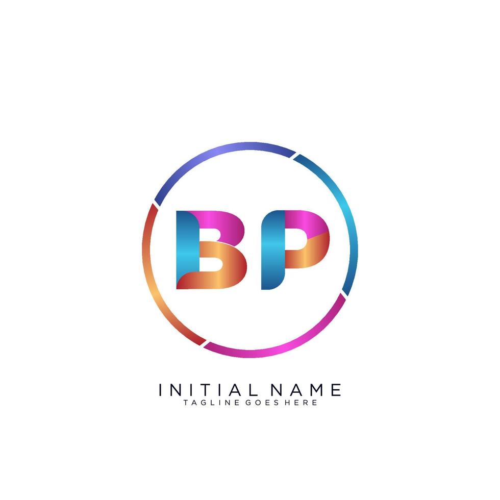 Letter BP colorfull logo premium elegant template vector