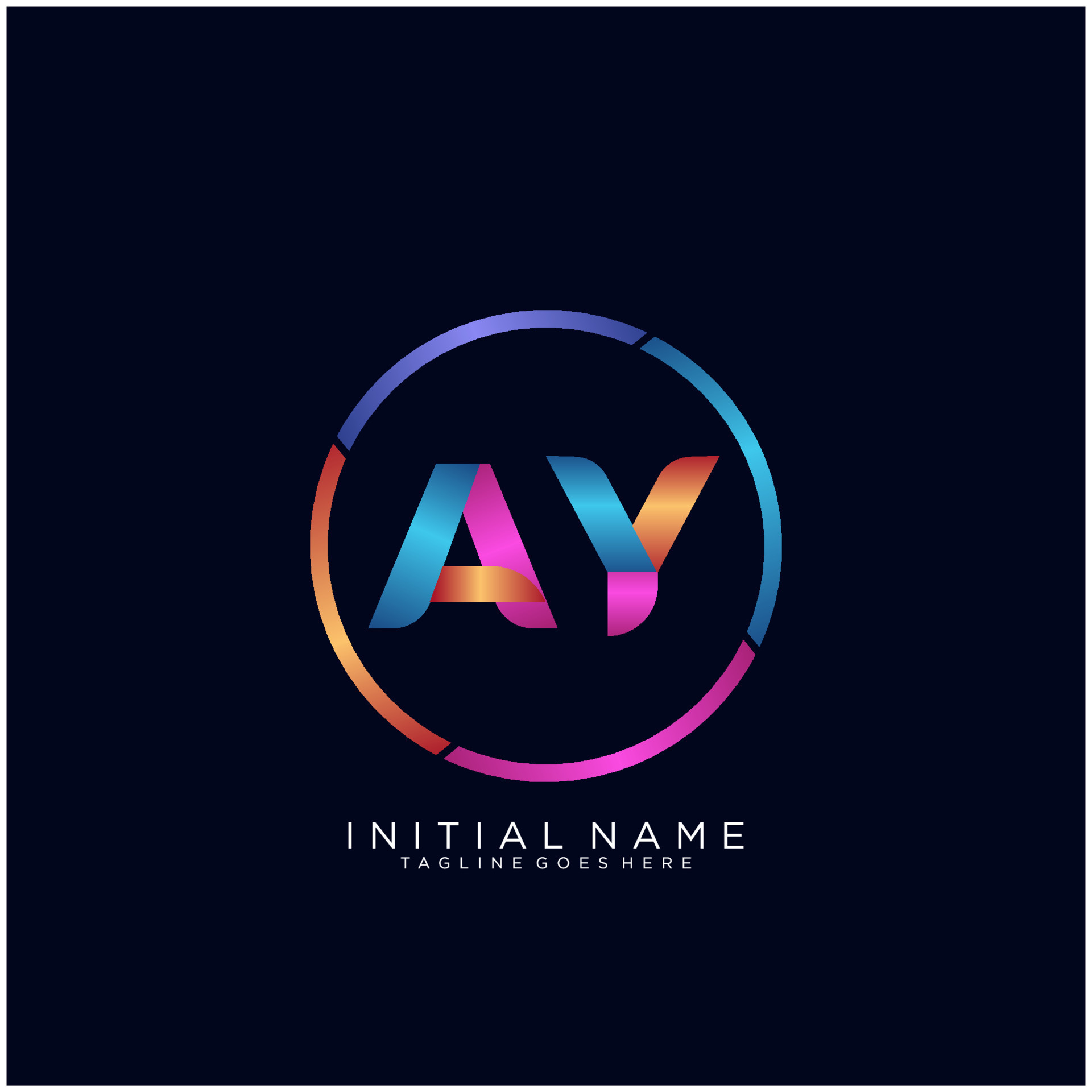 Letter AY colorfull logo premium elegant template vector 23051244