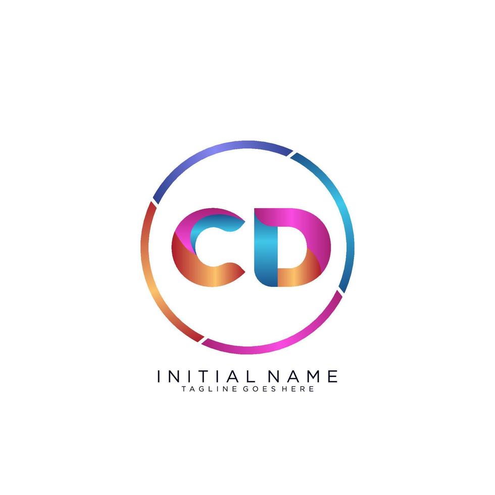 Letter CD colorfull logo premium elegant template vector