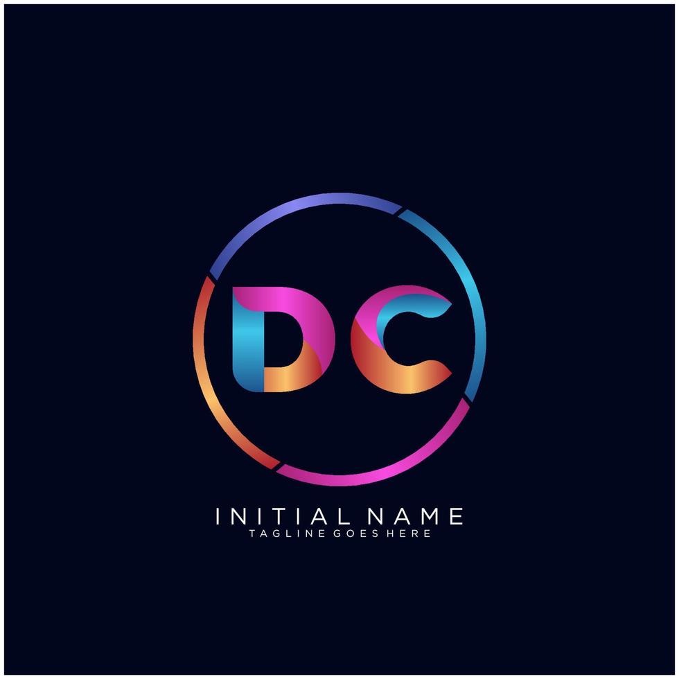 Letter DC colorfull logo premium elegant template vector