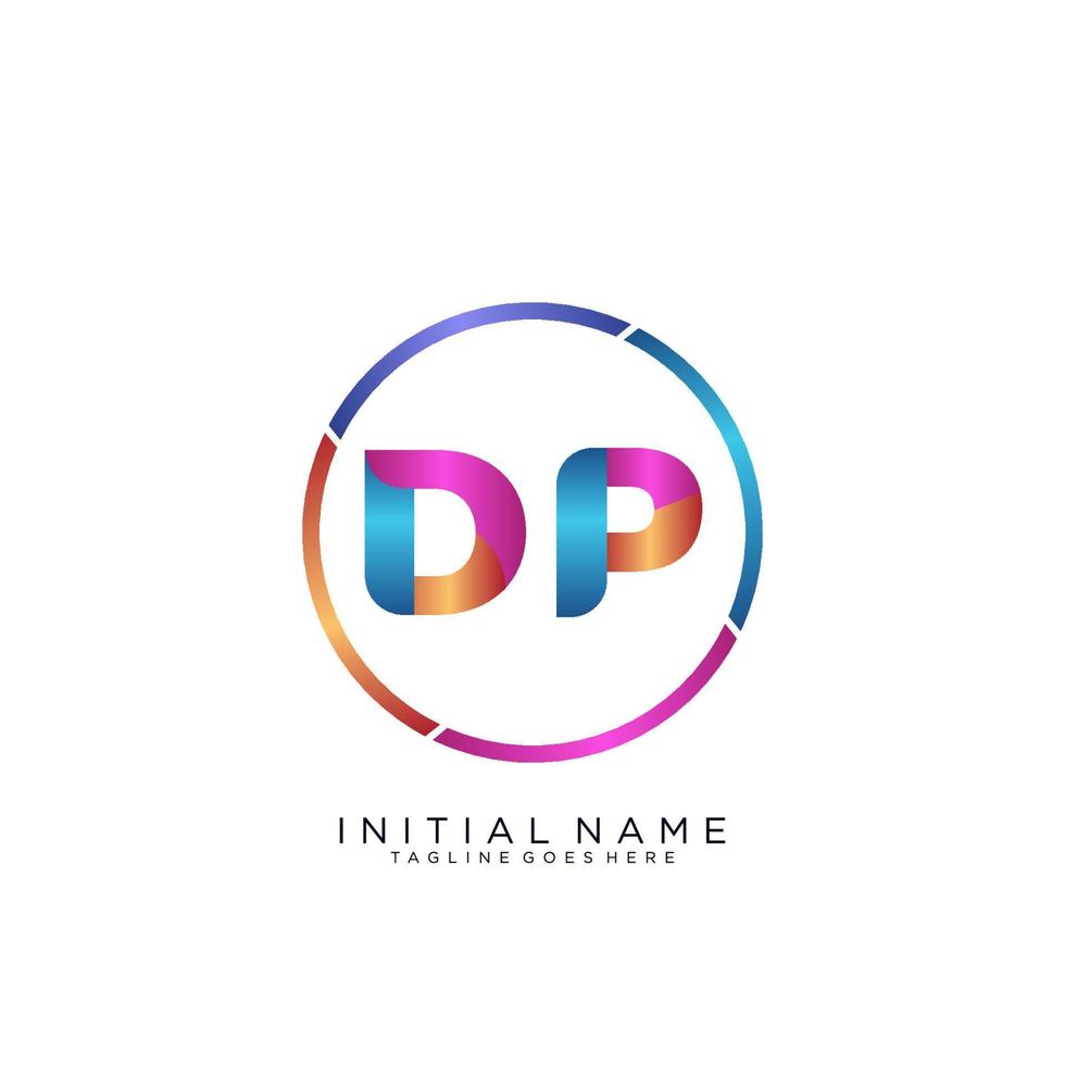 Letter DP colorfull logo premium elegant template vector