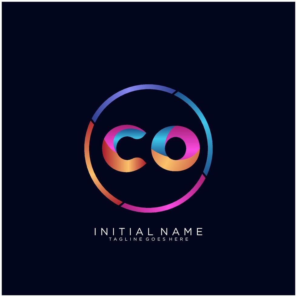 Letter CO colorfull logo premium elegant template vector
