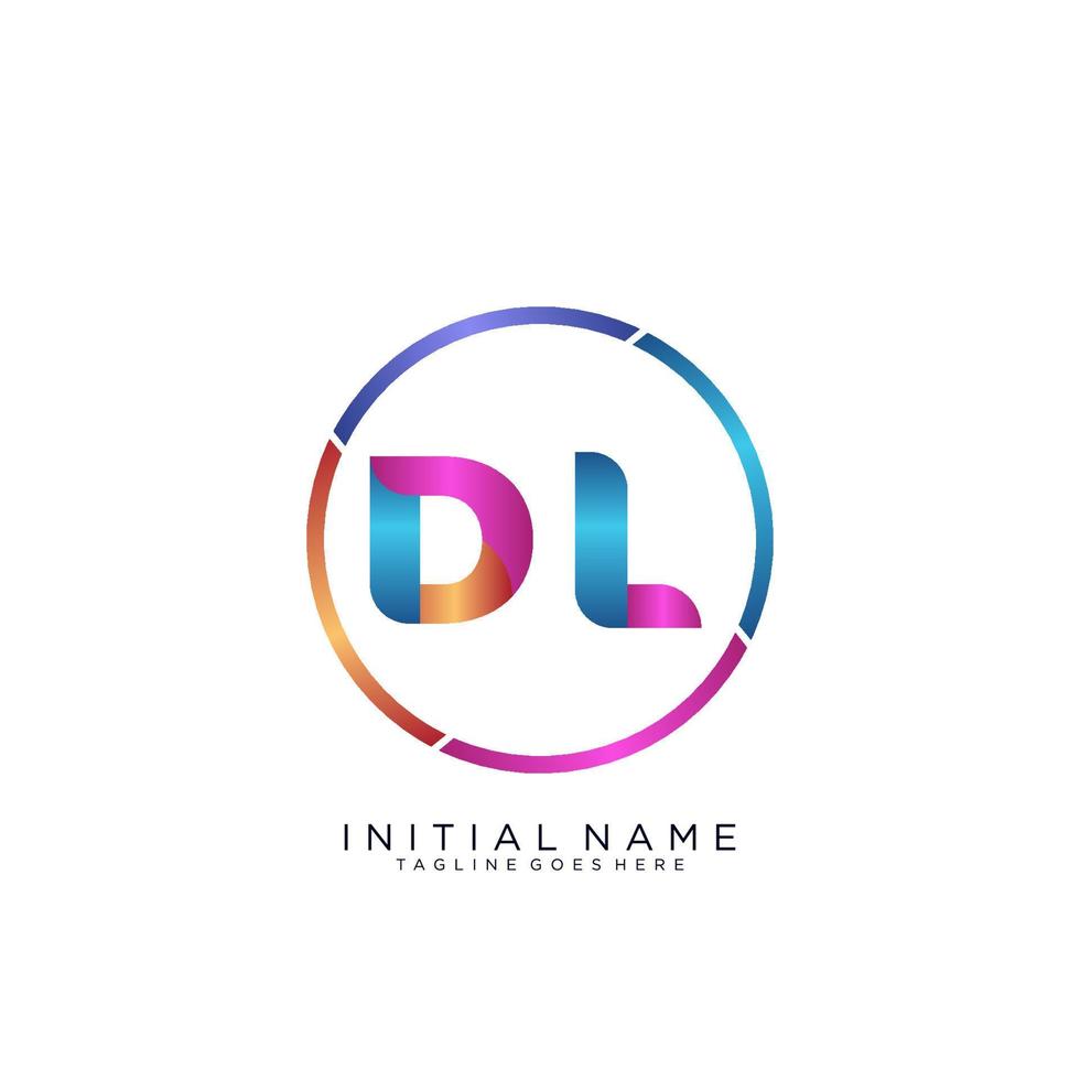 Letter DL colorfull logo premium elegant template vector