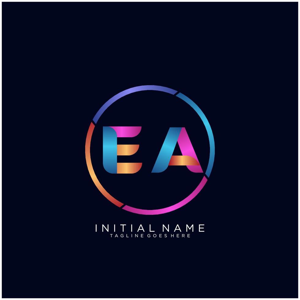 Letter EA colorfull logo premium elegant template vector