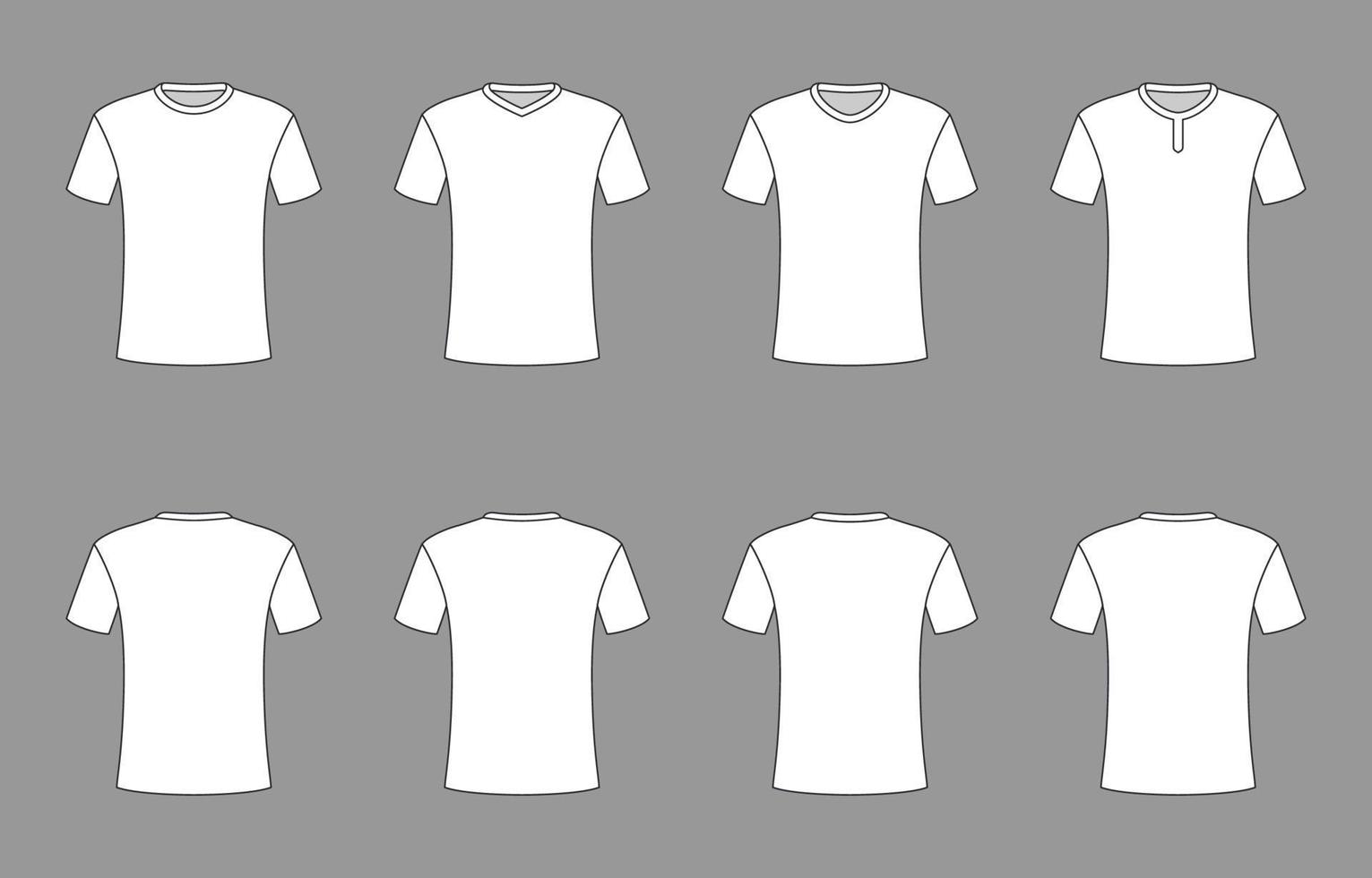 Outline White T-Shirt Template vector