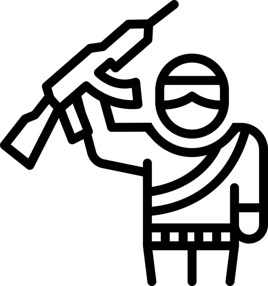 línea icono para terroristas vector