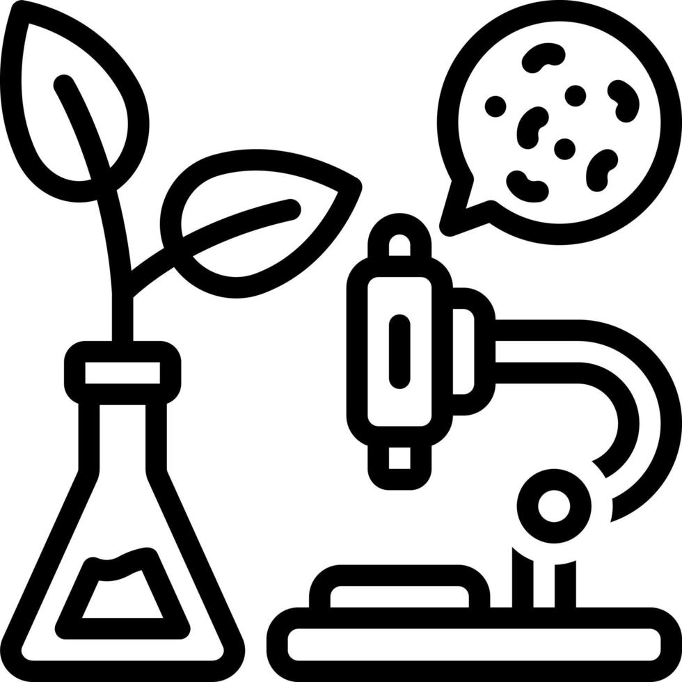 icono de línea de biología vector