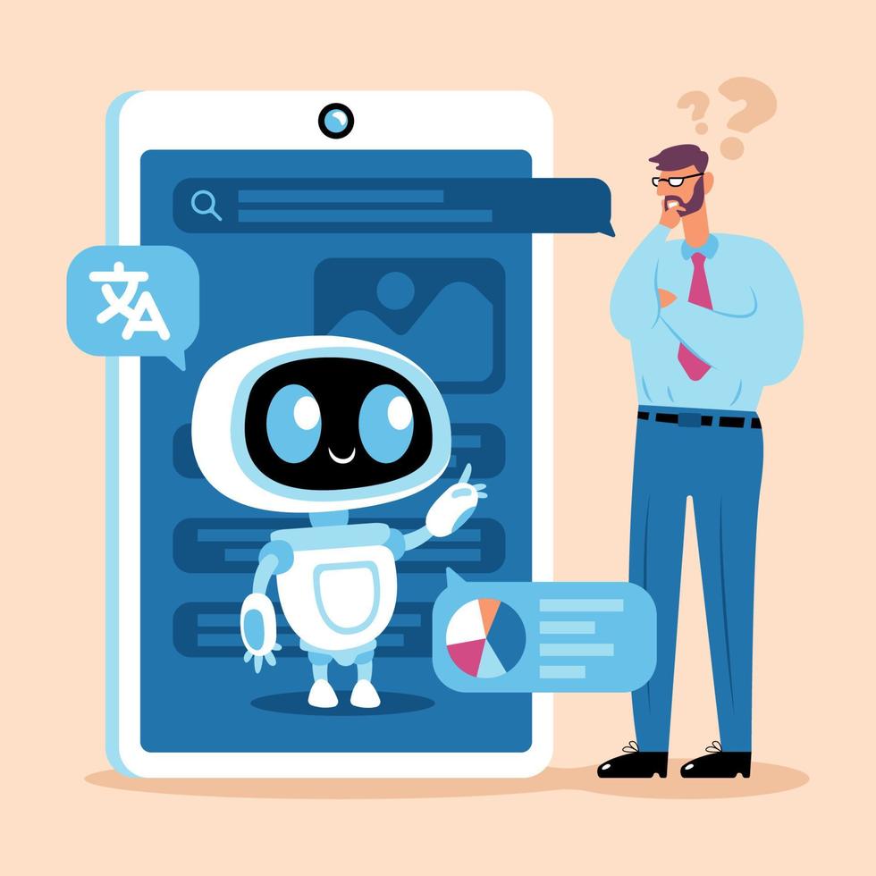 AI Chat Smartphone User Experience vector