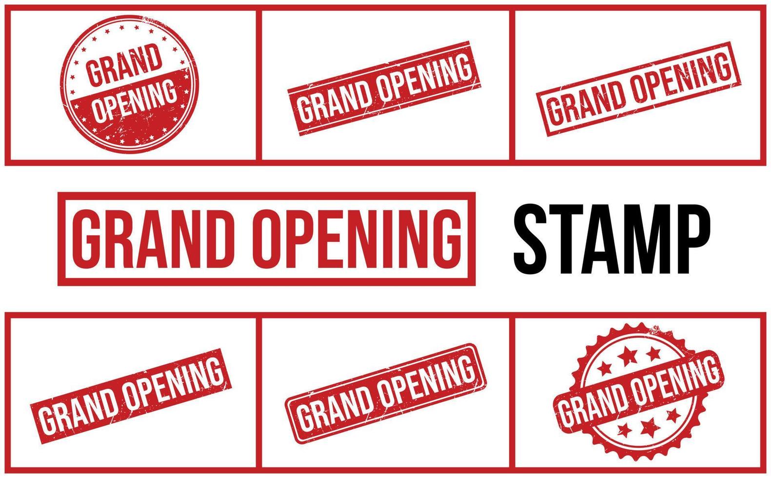 Grand Opening Rubber Stamp Set Vector
