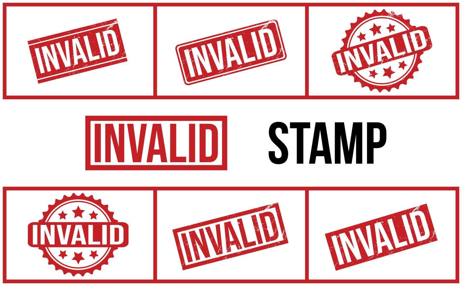 Invalid Rubber Stamp Set Vector