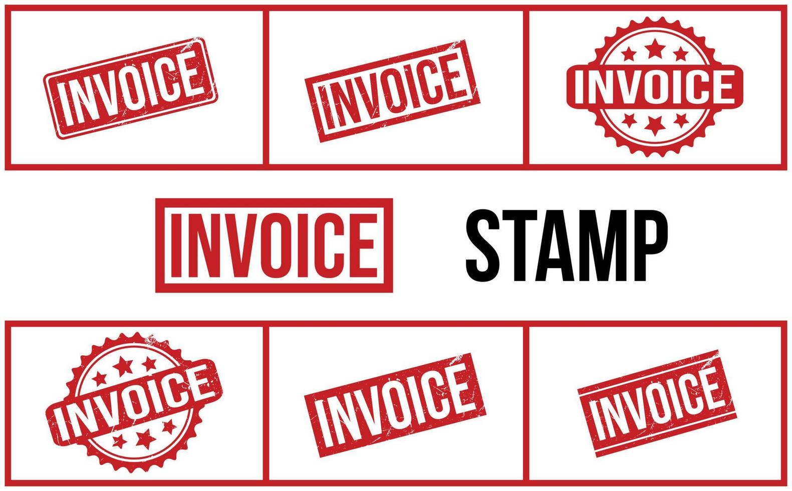 Invoice Rubber Stamp Set Vector