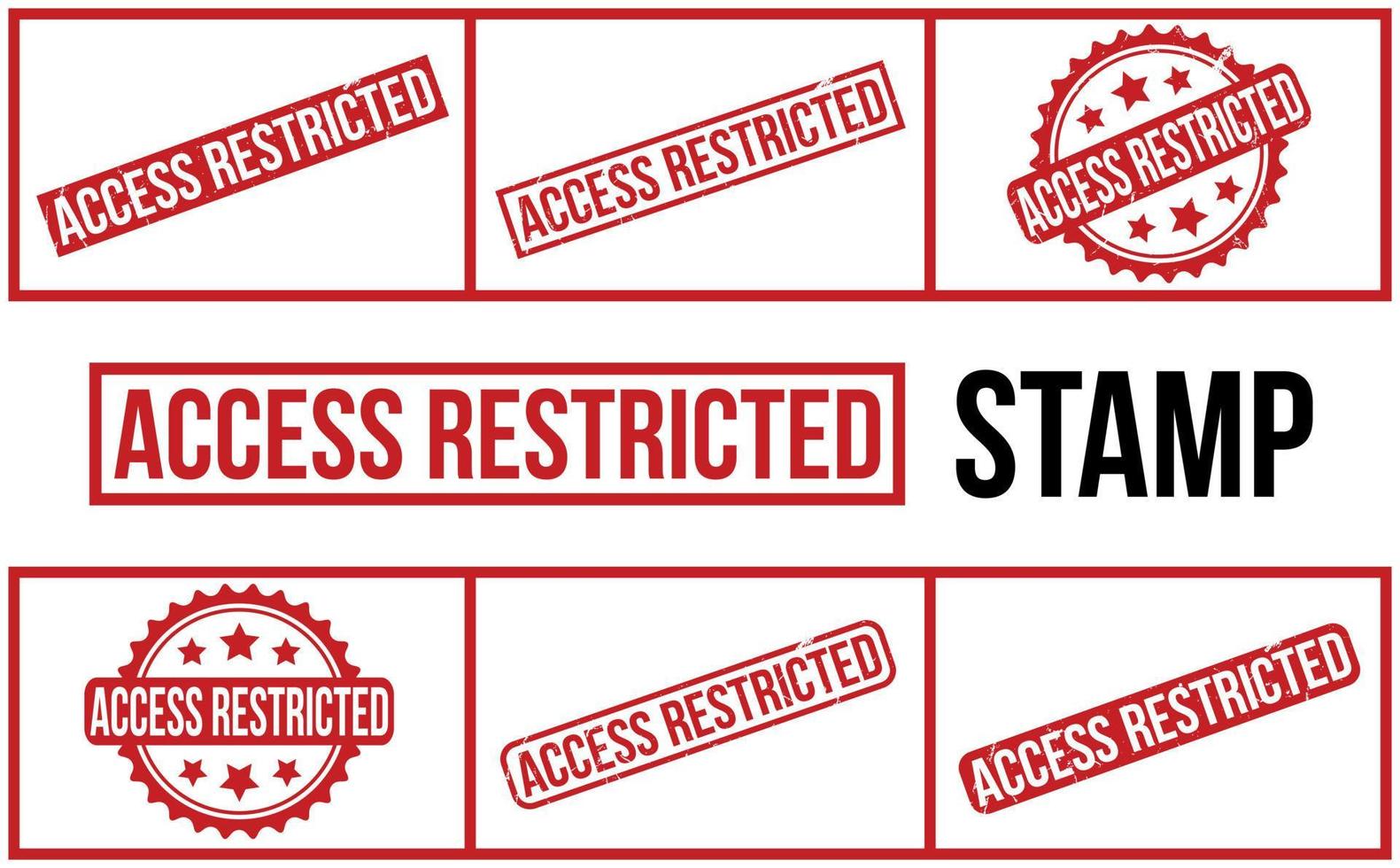 Access restricted Rubber Stamp Set Vector