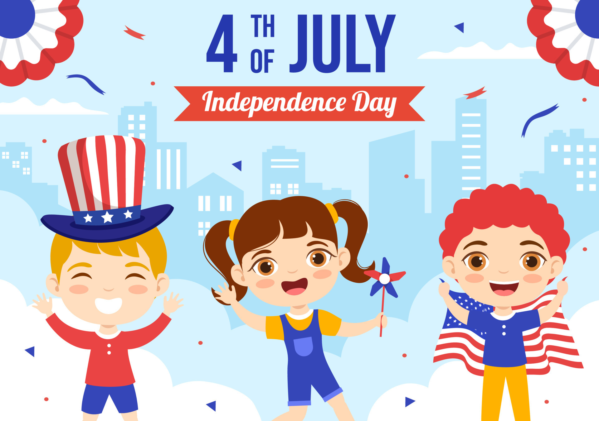 4to de julio independencia día Estados Unidos vector ilustración con ...