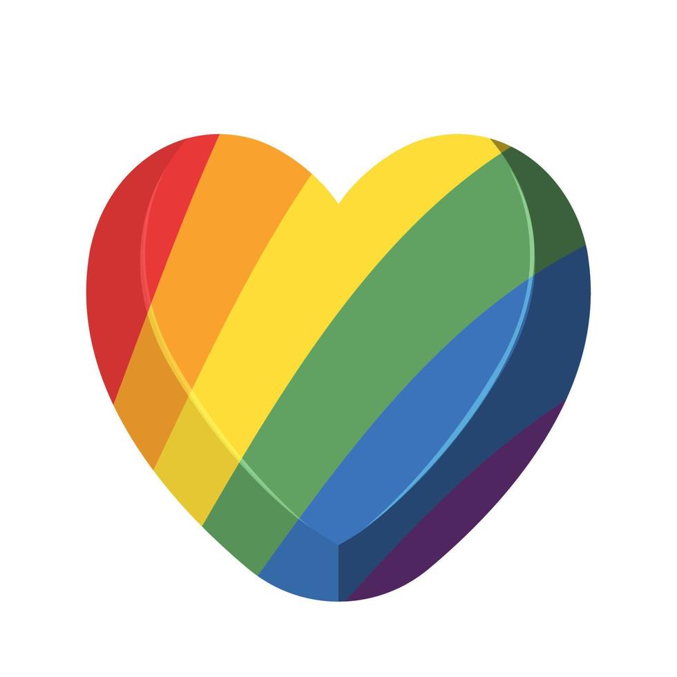 Lgbt rainbow flag in heart shape. Diversity representation symbol. vector