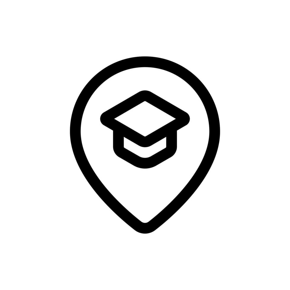 Simple Placeholder icon combined with a Graduation Hat icon on it. The icon can be used for websites, print templates, presentation templates, illustrations, etc vector