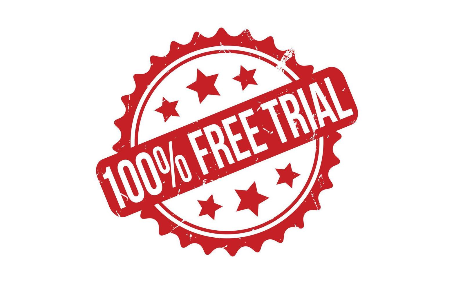 100 Percent Free Trial Rubber Stamp Seal Vector