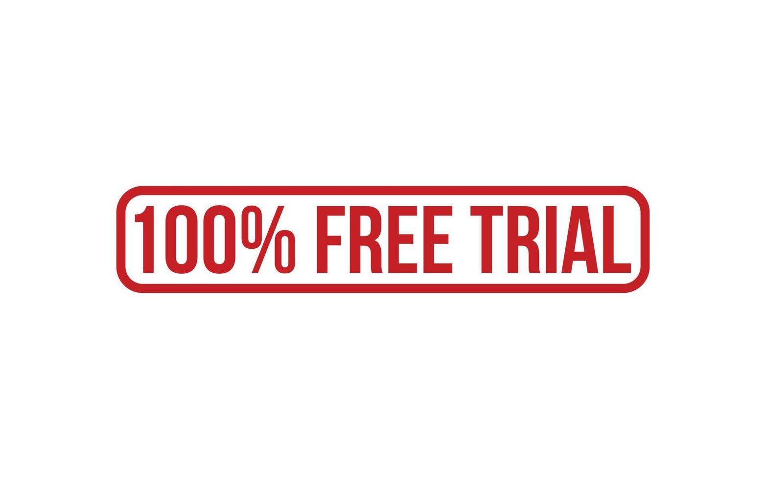 100 Percent Free Trial Rubber Stamp Seal Vector