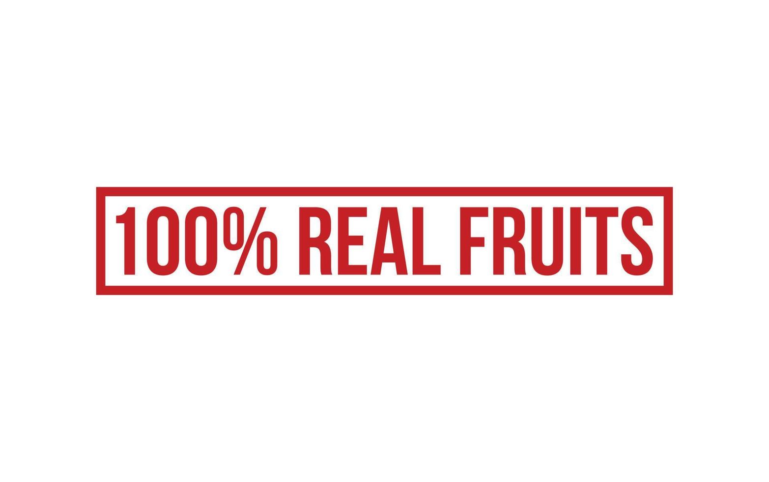 100 por ciento real frutas caucho sello sello vector