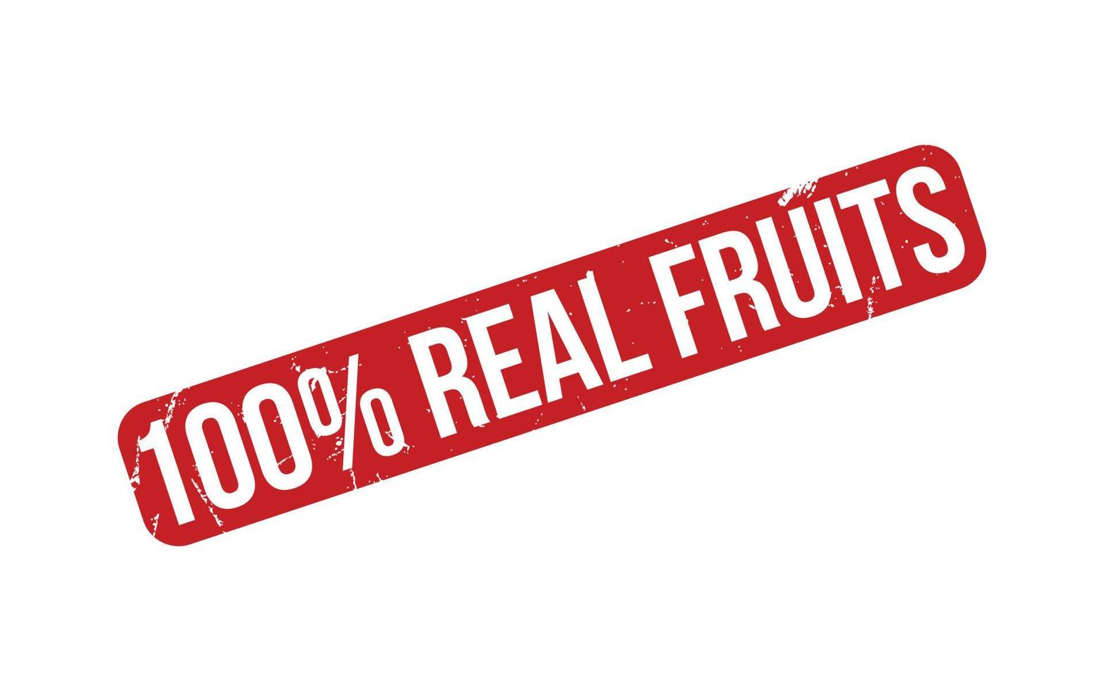 100 Percent Real Fruits Rubber Stamp Seal Vector