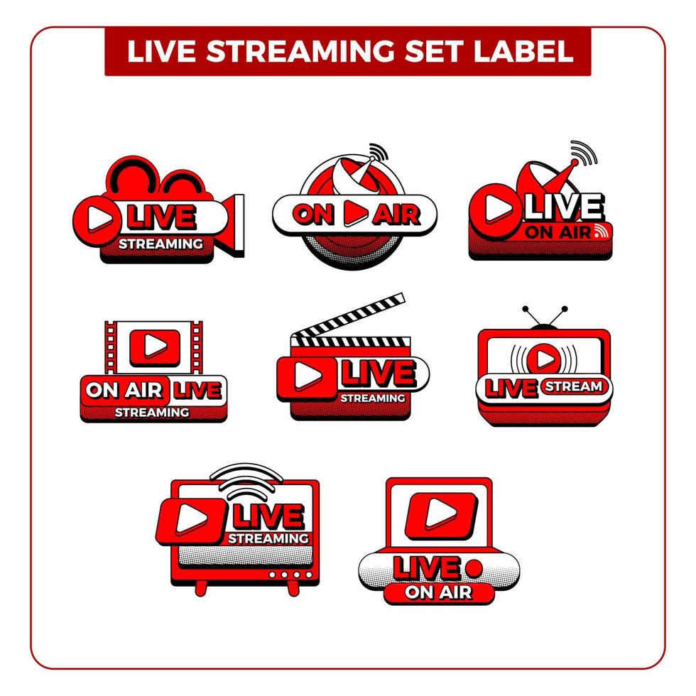 Halftone Live Set Labels vector