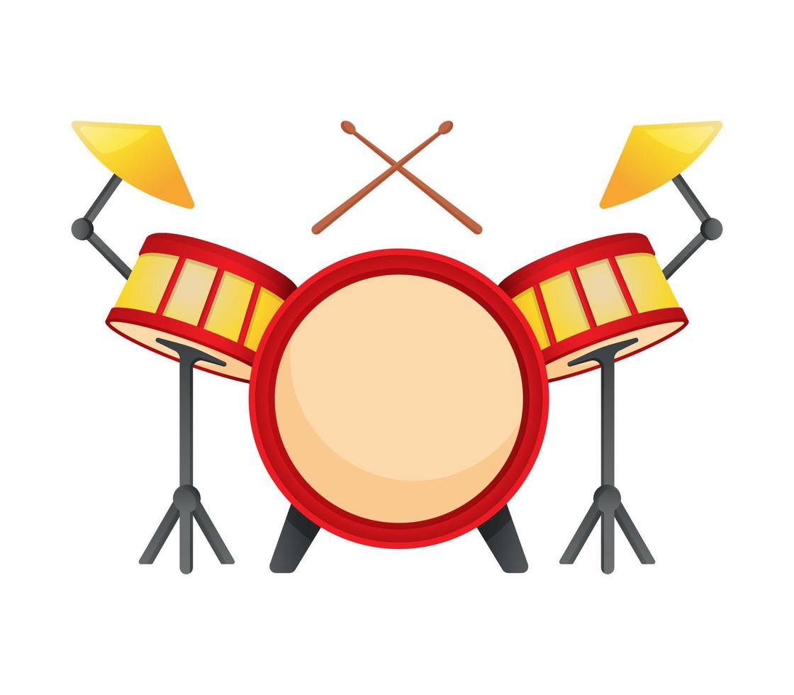 Drums, musical instrument, vector illustration