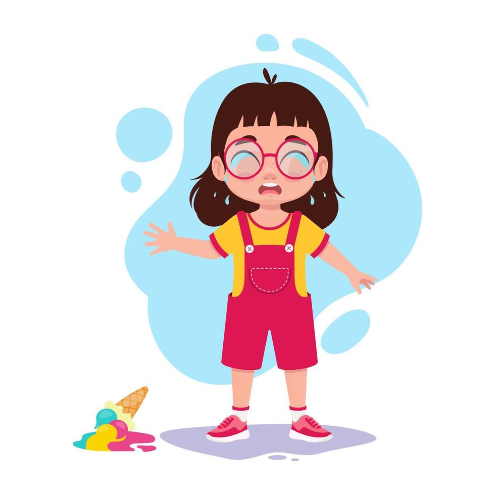 Child dropped ice cream vector