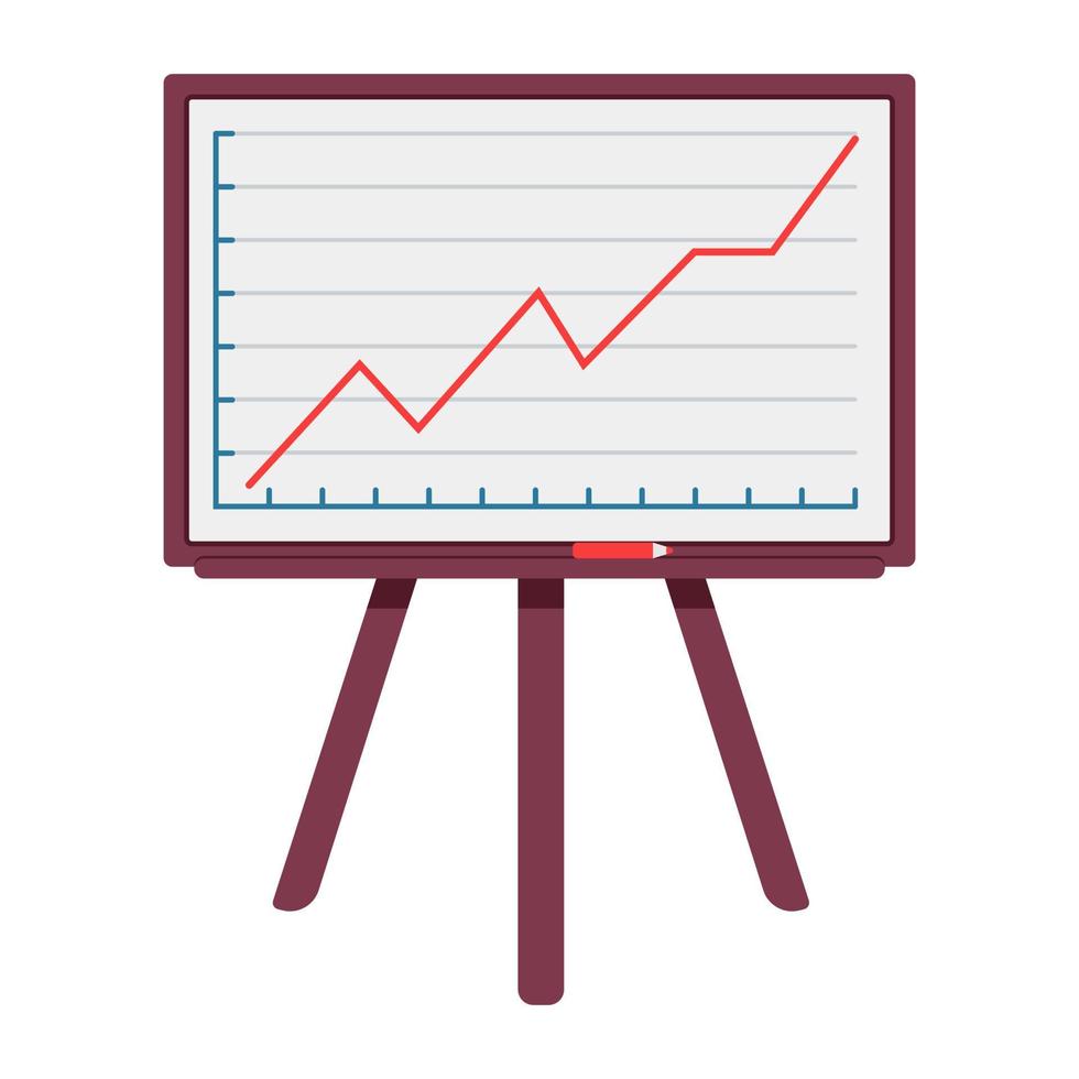 Office board with a graph, draw with markers. Vector illustration