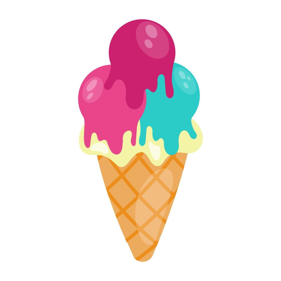 Ice cream, white background vector