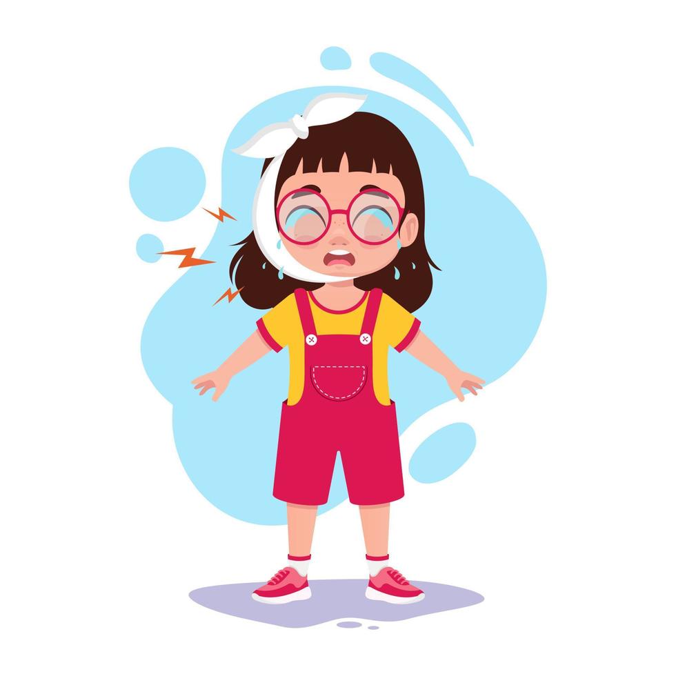 Toothache in a child. Vector illustration